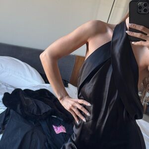 Black satin dress in size S